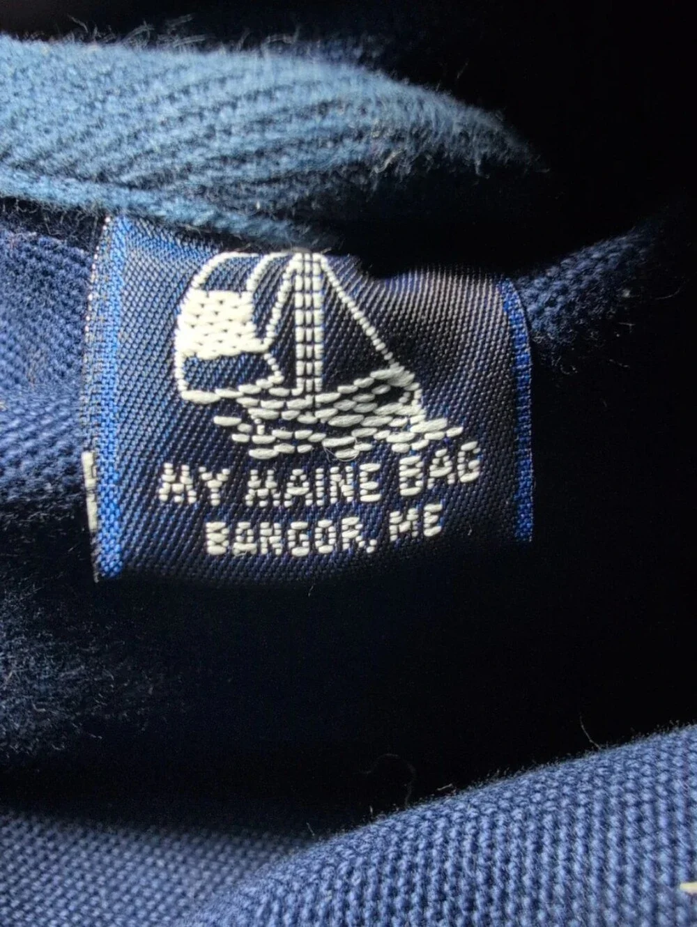 “My Maine Bag” Tapestry Canvas Mini Backpack Bag Lighthouse, Sailboat Landscape